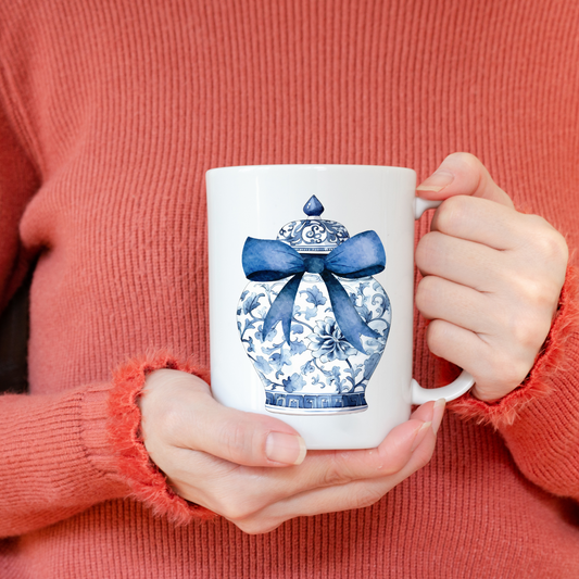 Blue Bow Chinoiserie Mug