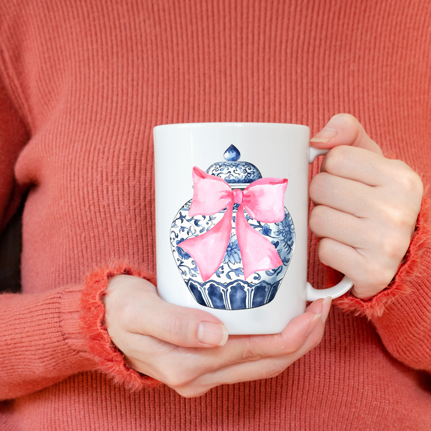 Pink Bow Chinoiserie Mug