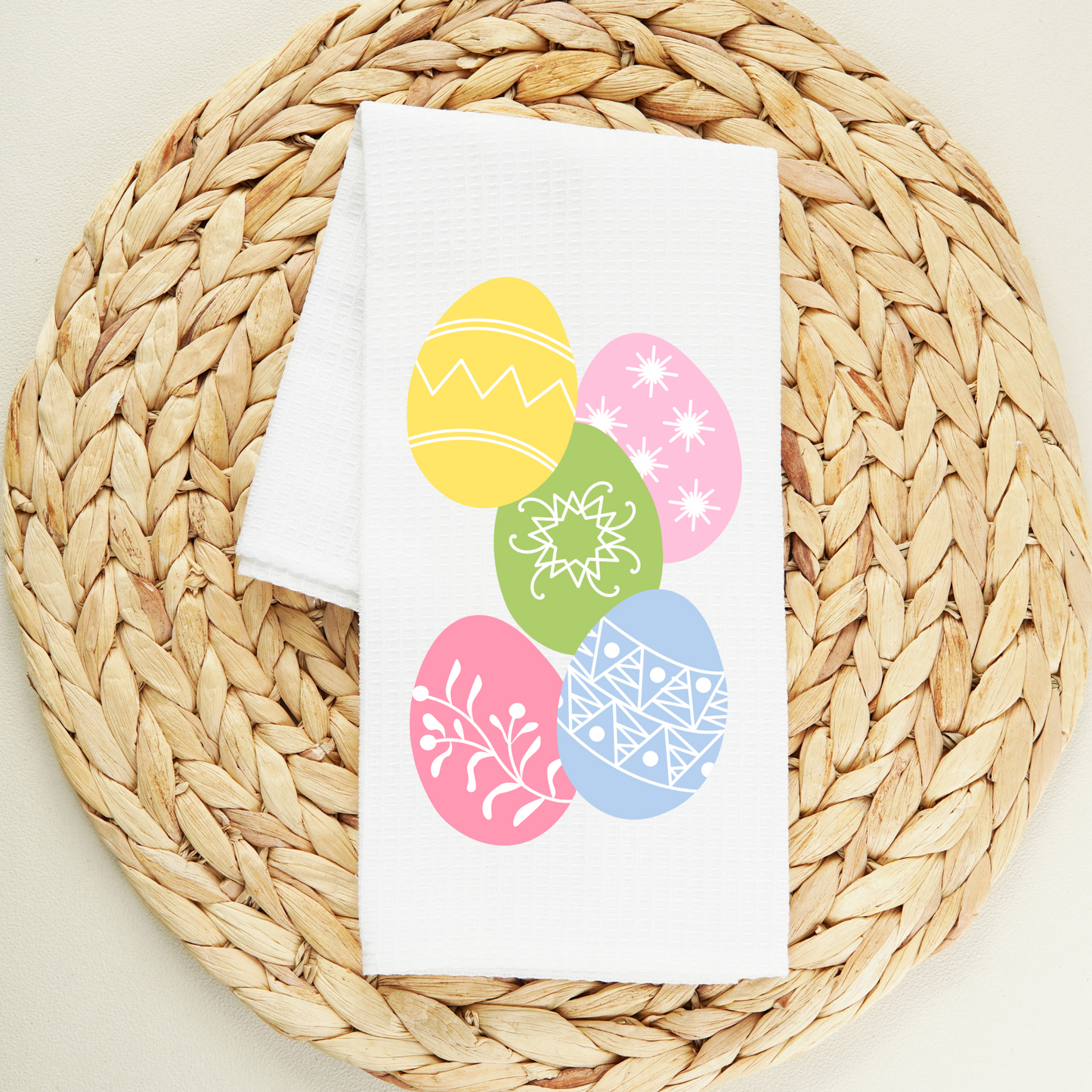 Colorful Eggs Tea Towel