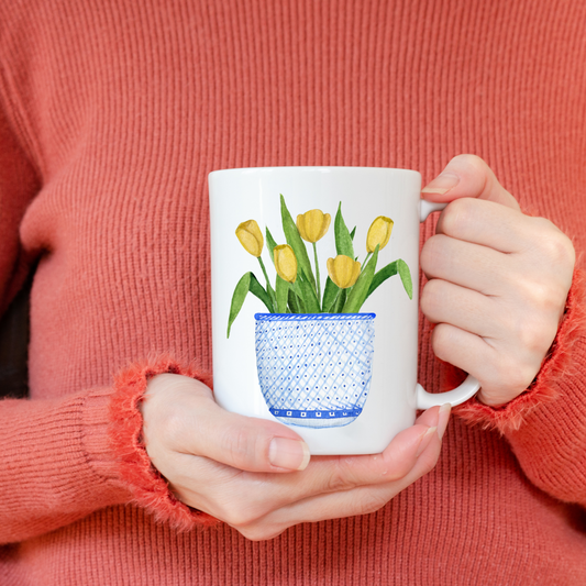 Yellow Flower Chinoiserie Mug