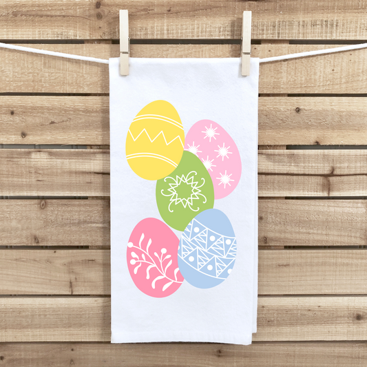 Colorful Eggs Tea Towel