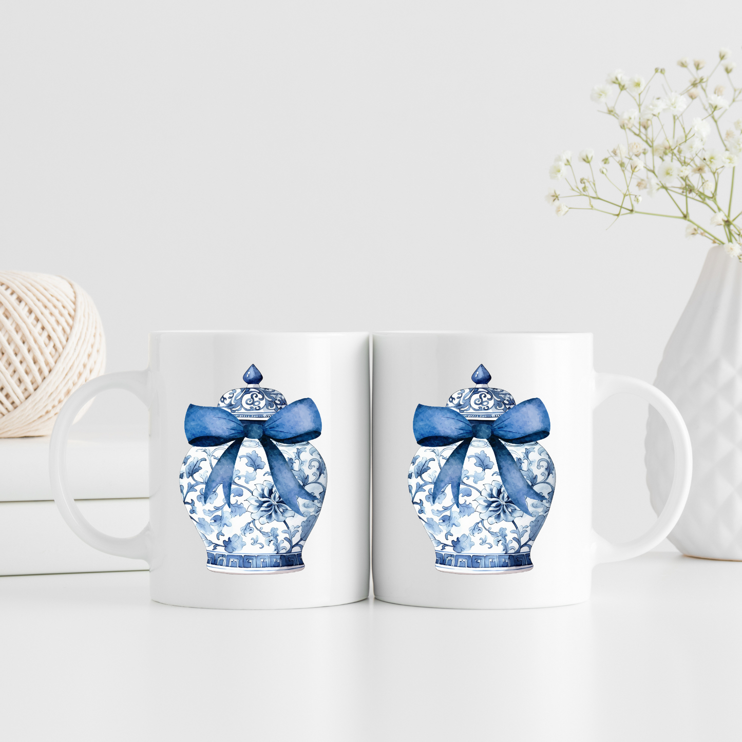 Blue Bow Chinoiserie Mug